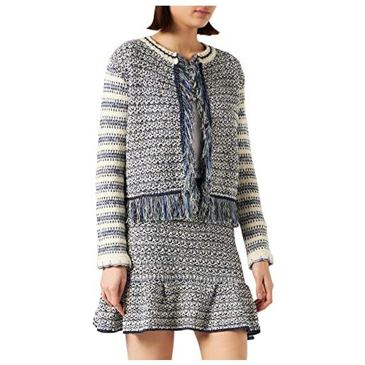 Pinko anievas giacca recycled jacqua, coat donna, ezi_blu/bianco/azzurro, m corto