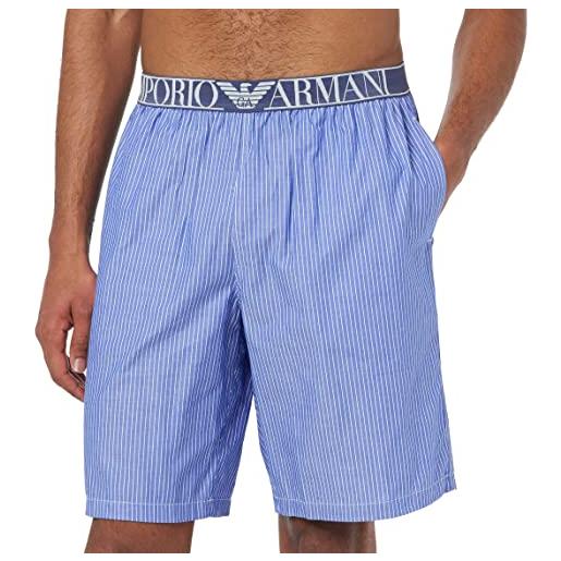 Emporio Armani men's yarn dyed bermuda shorts boxer bambino, vert. Stripe lightblu, s uomo