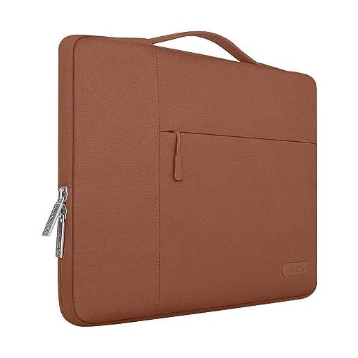 MOSISO laptop sleeve borsa compatibile con mac. Book air/pro, 13-13,3 pollici notebook, compatibile con mac. Book pro 14 m3 m2 m1 chip pro max 2023-2021, poliestere multifunzionale manica, caramello marrone