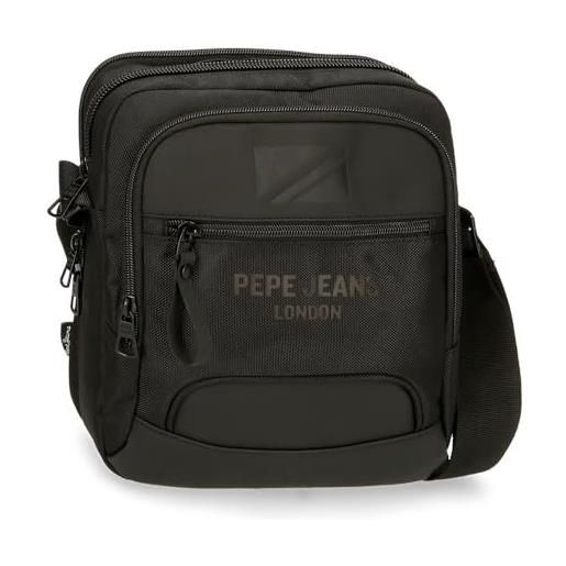 Pepe Jeans bromley borsa a tracolla grande nero 22x27x8 cm poliestere, nero, taglia unica, grande tracolla