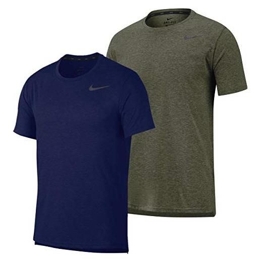 Nike t-shirt nk breathe-ao9942, uomo, grün (deep jungle/metallic), xxl