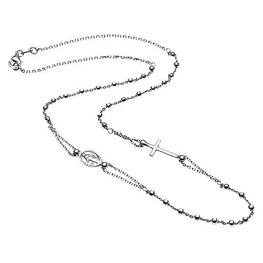 amorili collana rosario uomo donna in argento 925 - cll1008
