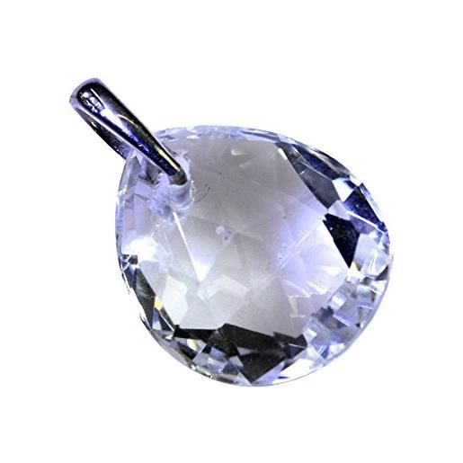 CaratYogi vero argento sterling cristallo quarzo ciondolo charm per donne pera pietra preziosa collana gioielli