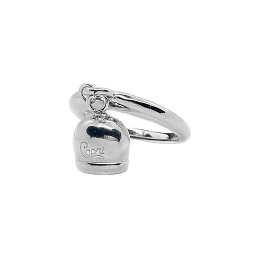 Cavaliere Gioielli anello campanella capri argento 925 rodiato portafortuna pendente regolabile donna ragazza moda amuleto fashion