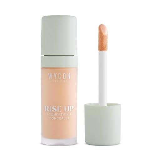 WYCON cosmetics rise up foundation + concealer fondotinta multifunzione dal finish luminoso e uniformante 07 medium beige