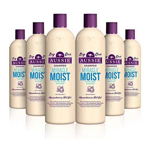 Aussie miracle moist shampoo 500 ml - confezione da 6