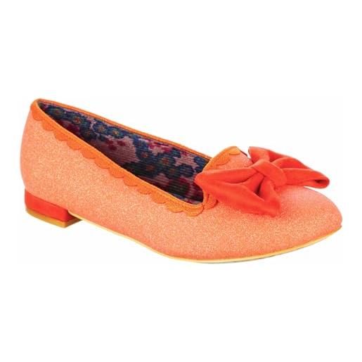 Irregular Choice majorette wide fit, mary jane flat donna, arancione, 41 eu larga