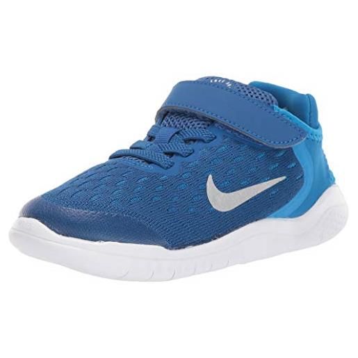 Nike free run 2018 natural running, scarpe unisex-bambini, blu (team royal/white-pht 401), 17 eu