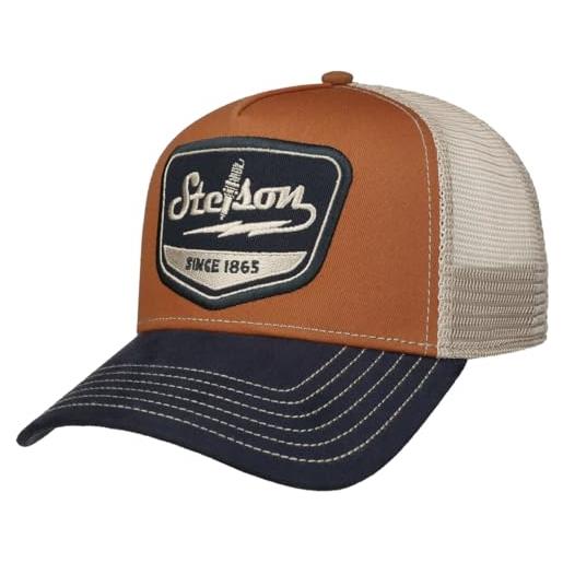 Stetson cappellino trucker spark plug uomo - cap berretto baseball mesh snapback, con visiera, visiera primavera/estate - taglia unica blu scuro