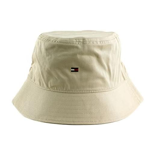 Tommy Hilfiger cappello da pescatore uomo th flag bucket hat, beige (classic beige), taglia unica