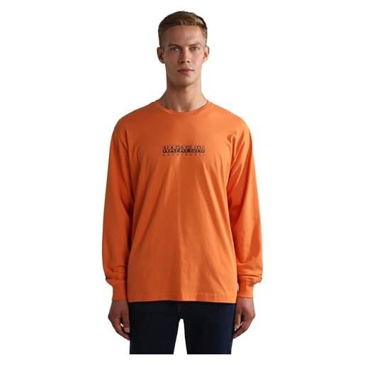NAPAPIJRI s-box ls 3 t-shirt uomo manica lunga arancione, m
