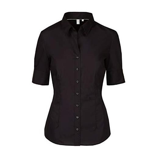 Seidensticker camicetta da donna, senza stiratura, aderente, a maniche corte, 100% cotone camicia, nero (black 39), 50