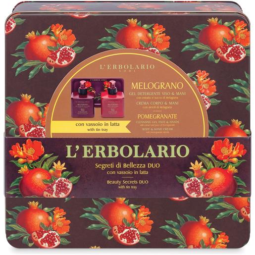 L'ERBOLARIO melograno gel detergente viso&mani 250ml+crema corpo&mani 250ml