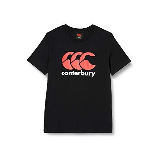 Canterbury of new zealand - maglietta da ragazzo con logo ccc, colore: nero, 12