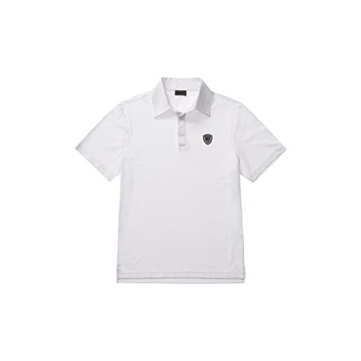 Blauer polo manica corta, 100 bianco ottico, 3xl uomo