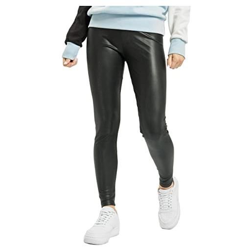 Urban Classics ladies faux leather high waist leggings, nero (black 00007), 46 (taglia produttore: large) donna