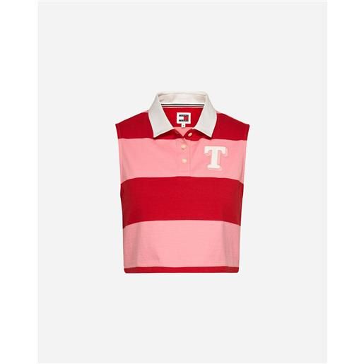 Tommy Hilfiger flag smanicato rugby stripe w - polo - donna