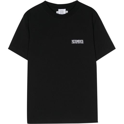 VETEMENTS t-shirt con ricamo - nero