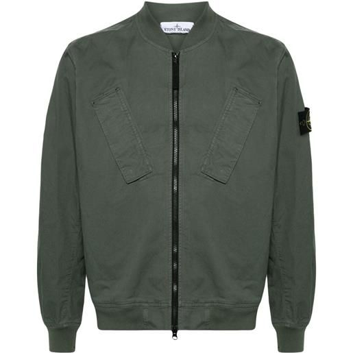 Stone Island bomber con applicazione compass - verde