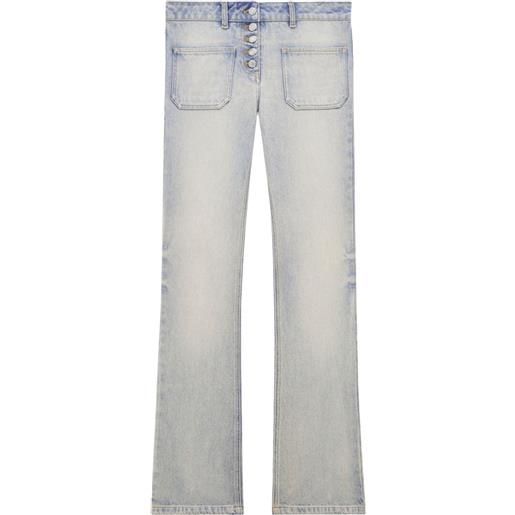 Courrèges jeans svasati a vita bassa - blu