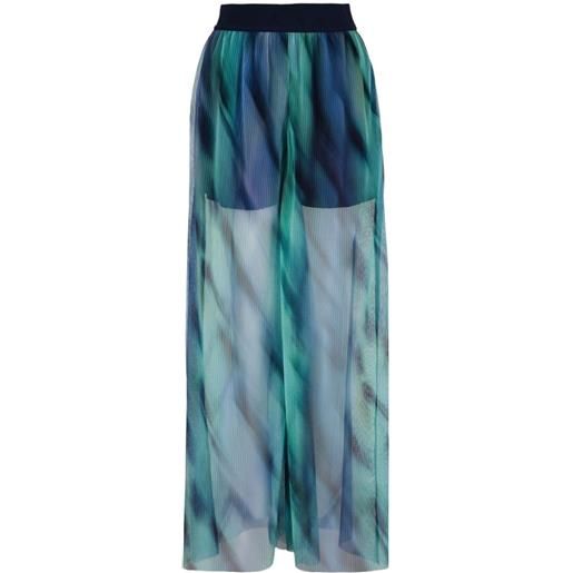 Armani Exchange pantaloni a gamba ampia con stampa astratta - blu