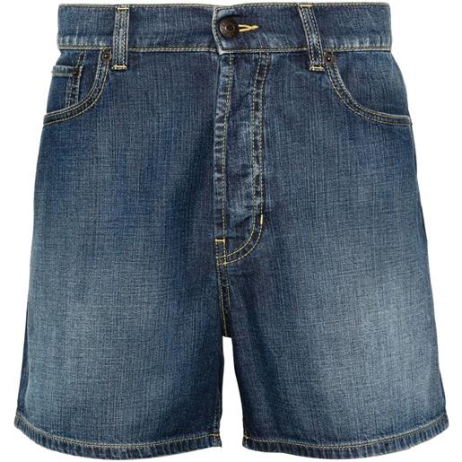 Alexander McQueen shorts denim con cuciture a contrasto - blu