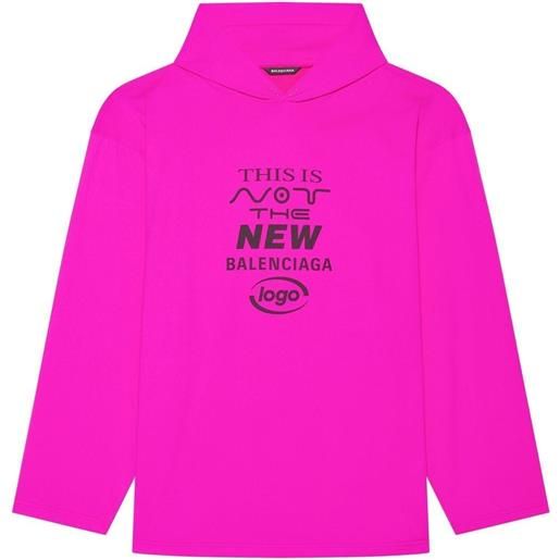 Balenciaga t-shirt con cappuccio - rosa
