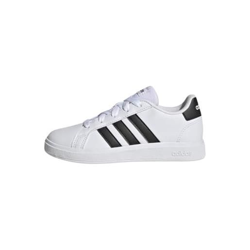 adidas grand court lifestyle tennis lace-up shoes, sneaker unisex - bambini e ragazzi, core black ftwr white core black, 36 2/3 eu