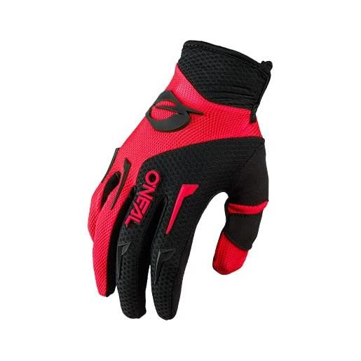 O'NEAL | guanti ciclismo e motocross | bambini | mx mtb dh fr downhill freeride | materiali durevoli e flessibili, palmo ventilato | element youth glove | nero rosso | taglia m