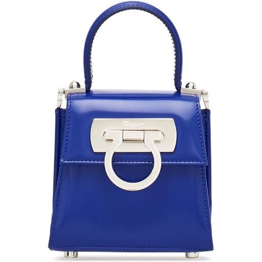Ferragamo borsa iconic top handle mini - blu