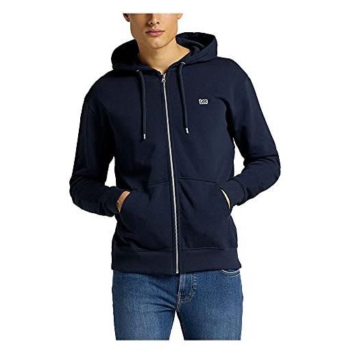 Lee basic zip through hoodie, felpa con cappuccio uomo, blu (navy), l