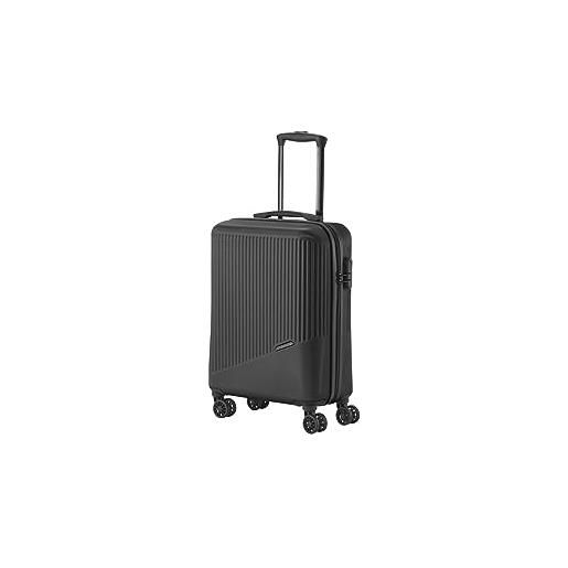 Travelite bagaglio a mano 4 ruote piccolo 37 l, gamma bagagli bali trolley rigido in abs conforme allo standard iata per i bagagli di bordo, 55 cm, nero