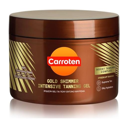 Carroten gold tanning gel 150 ml - acceleratore di abbronzatura con perle scintillanti - carotten gel abbronzante per un'abbronzatura veloce