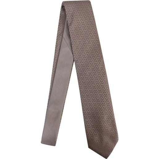 MICHAEL KORS cravatta marrone con logo all over per uomo
