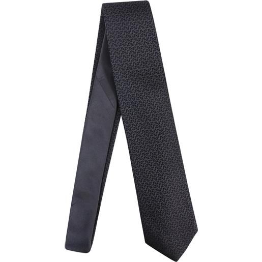 MICHAEL KORS cravatta nera con logo all over per uomo