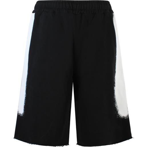 DISCLAIMER shorts neri con logo per uomo
