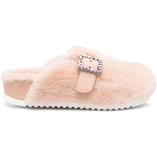 Le Silla slippers rita con fibbia gioiello - rosa