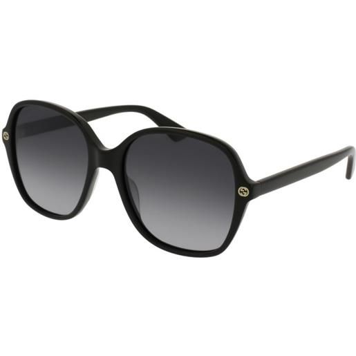 Gucci gg0092s 001 | occhiali da sole graduati o non graduati | prova online | plastica | rettangolari | nero | adrialenti