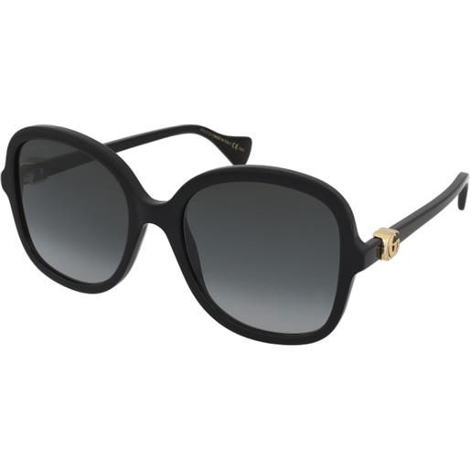 Gucci gg1178s 002 | occhiali da sole graduati o non graduati | prova online | plastica | oversize, quadrati | nero | adrialenti