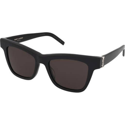 Saint Laurent sl m106 001 | occhiali da sole graduati o non graduati | prova online | unisex | plastica | cat eye, quadrati | nero | adrialenti