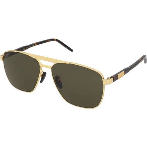 Gucci gg1164s 004 | occhiali da sole graduati o non graduati | prova online | unisex | metallo | pilot | oro | adrialenti