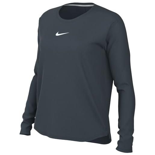 Nike one maglietta a maniche lunghe senza collo deep jungle/white l