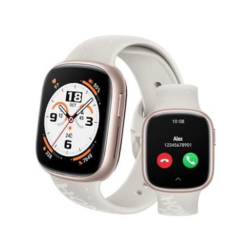 HONOR watch 4 smart watch, bluetooth calling, amoled da 1,75 pollici, gps, 14 giorni di standy, spo2, frequenza cardiaca e monitor dello stress, 5atm, compatibile con android e ios, oro