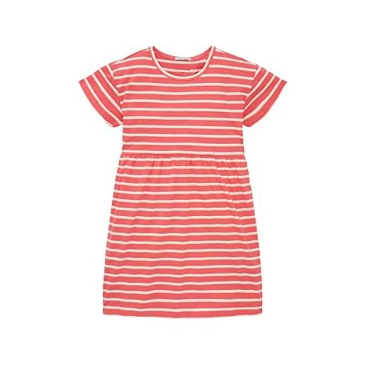 TOM TAILOR 1036096 vestito in jersey per bambini con stampa, 31679 - pink off white orange stripe, 116-122 cm