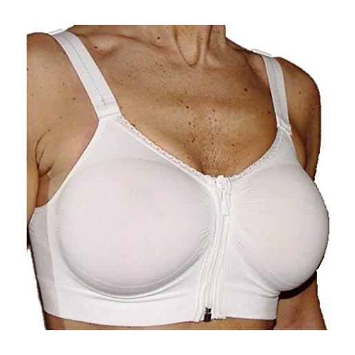 CzSalus reggiseno con zip frontale, senza ferretti, adatto dopo aumento seno - xl (5/6) - bianco