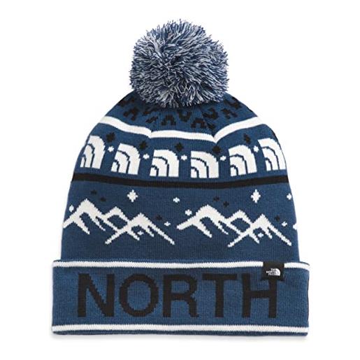 The north face kids' ski tuke pom hat, shady blue, one size
