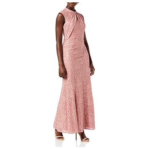 Gina Bacconi maxi abito da donna in pizzo con paillettes vestito da cocktail, rosa polvere, 44