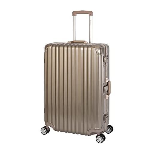 Travelhouse london, valigetta rigida in alluminio, con telaio in alluminio, diverse misure e colori, t1169, gold, großer koffer, valigia