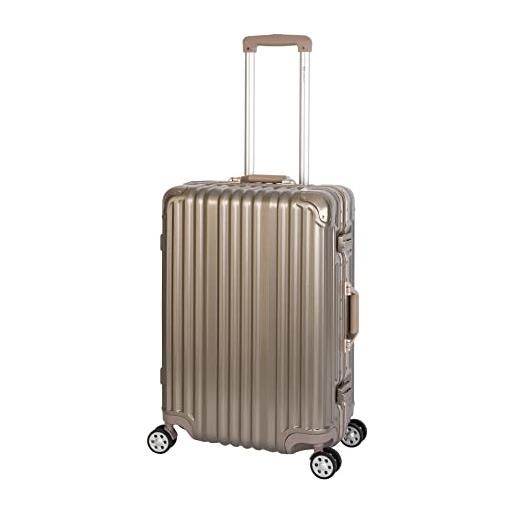 Travelhouse london, valigetta rigida in alluminio, con telaio in alluminio, diverse misure e colori, t1169, gold, mittelgroßer koffer, valigia