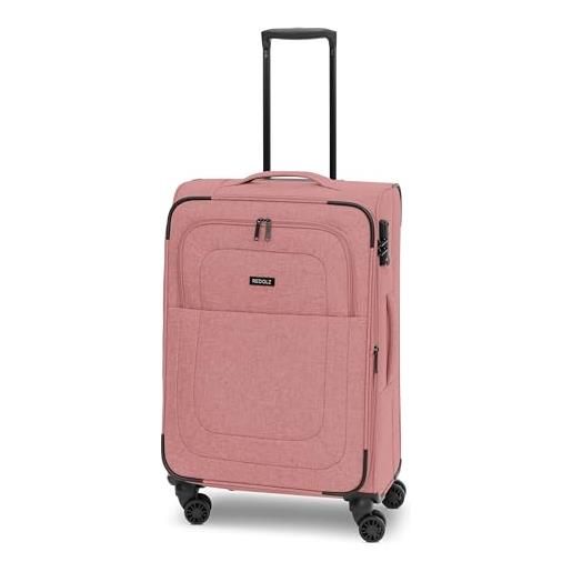 REDOLZ medium valigia morbida per uomo e donna | trolley leggero da 67 cm con 4 ruote doppie e chiusura tsa | con soffietto espandibile (essentials 12)